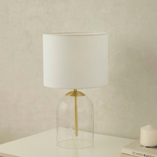 Feather & Black Nova Clear Glass Table Lamp - Gold