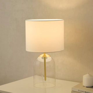 Feather & Black Nova Clear Glass Table Lamp - Gold