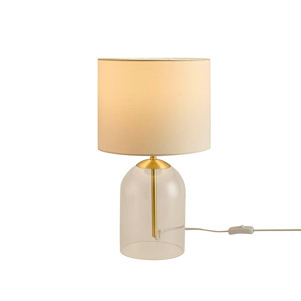 Feather & Black Nova Clear Glass Table Lamp - Gold