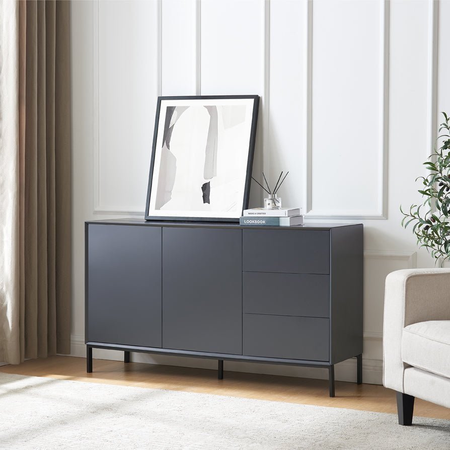 Feather & Black Nova Large Sideboard with Drawers - Charcoal