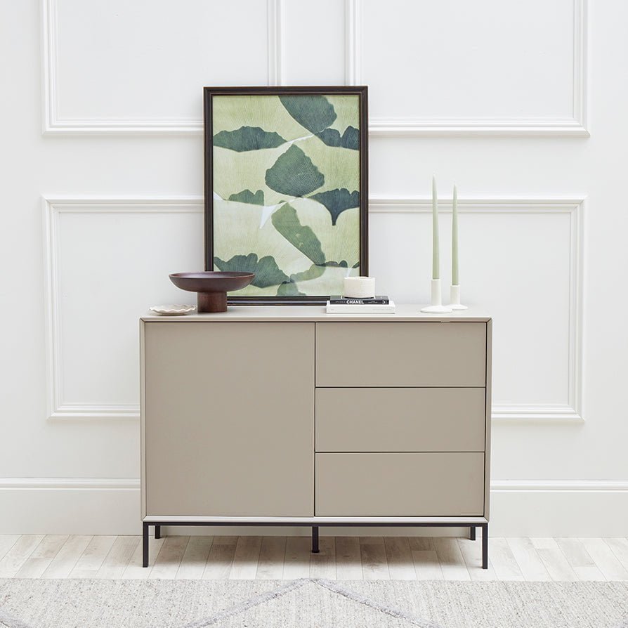Feather & Black Nova Small Sideboard with Drawers - Taupe