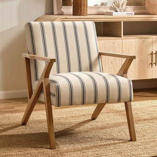 Feather & Black Nyla Accent Chair - Blue Stripe