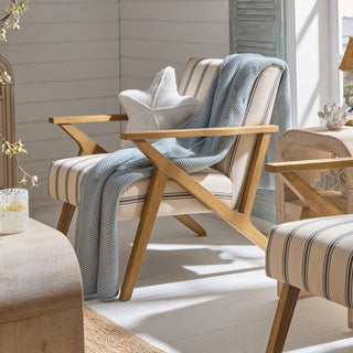 Feather & Black Nyla Accent Chair - Blue Stripe