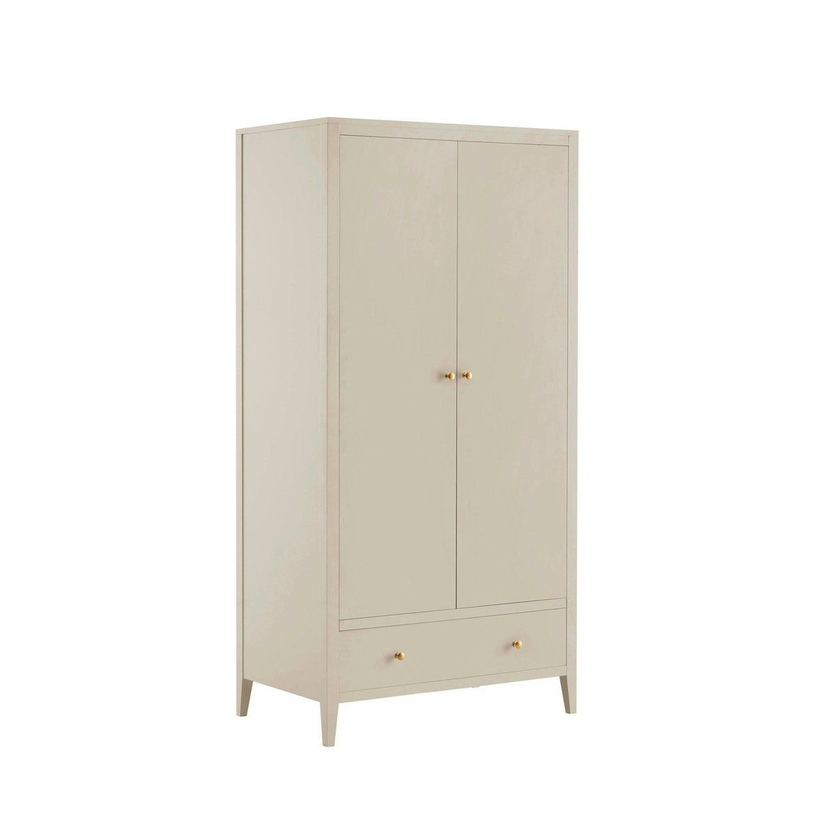 Feather & Black Poppy 2 Door Wardrobe with Drawer - Cream