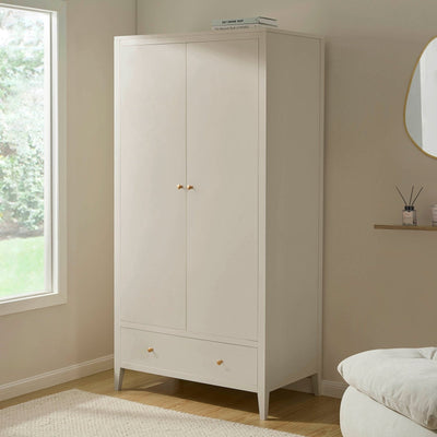 Feather & Black Poppy 2 Door Wardrobe with Drawer - Cream