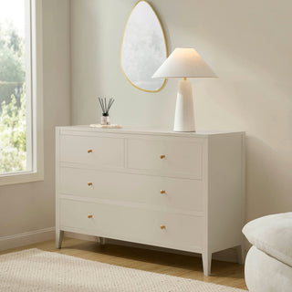Feather & Black Poppy 4 Drawer Chest - Cream