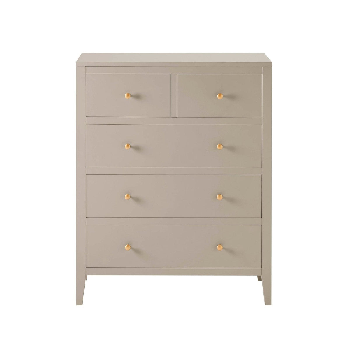 Feather & Black Poppy 5 Drawer Chest - Taupe
