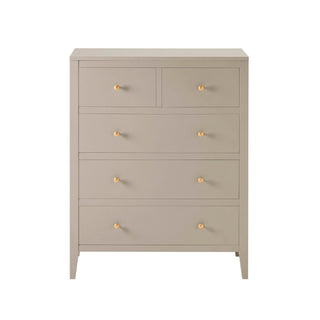 Feather & Black Poppy 5 Drawer Chest - Taupe