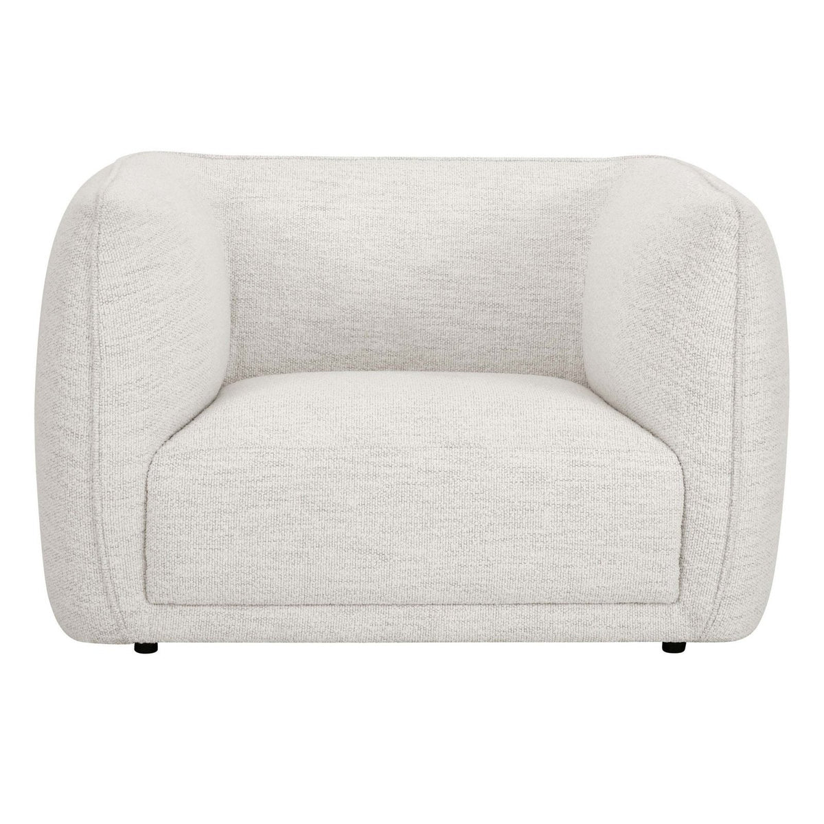 Feather & Black Porto Loveseat - Boucle Ivory