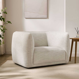 Feather & Black Porto Loveseat - Boucle Ivory