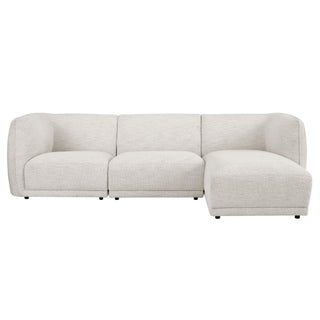 Feather & Black Porto Right Hand Modular Chaise - Boucle Ivory
