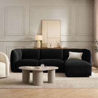 Feather & Black Porto Right Hand Modular Chaise - Velvet Ink