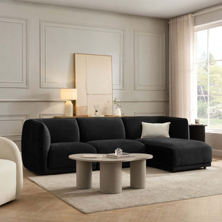 Feather & Black Porto Right Hand Modular Chaise - Velvet Ink