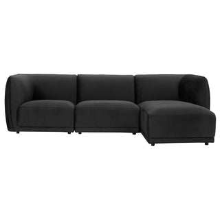 Feather & Black Porto Right Hand Modular Chaise - Velvet Ink