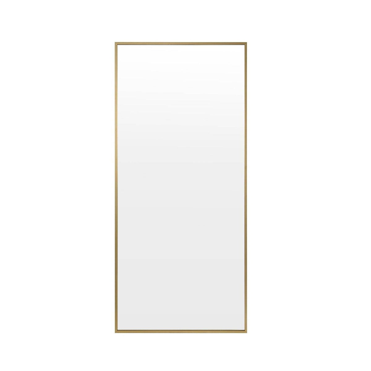 Feather & Black Rectangle Full Length Mirror - Gold