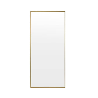 Feather & Black Rectangle Full Length Mirror - Gold