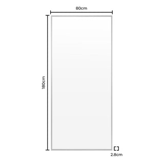 Feather & Black Rectangle Full Length Mirror - Gold