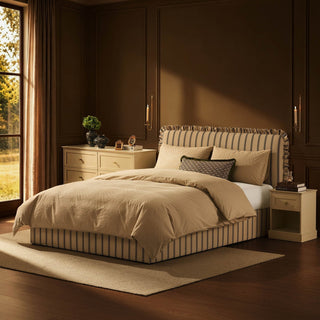 Feather & Black Riva Ottoman Storage Bed - Blue Stripe