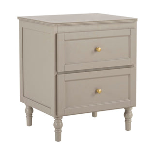 Feather & Black Ruby 2 Drawer Bedside Table - Taupe