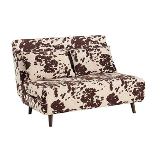 Feather & Black Seattle Double Click Clack Sofa Bed - Brown Cow Print