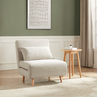 Feather & Black Seattle Single Click Clack Sofa Bed - Corduroy - Pebble