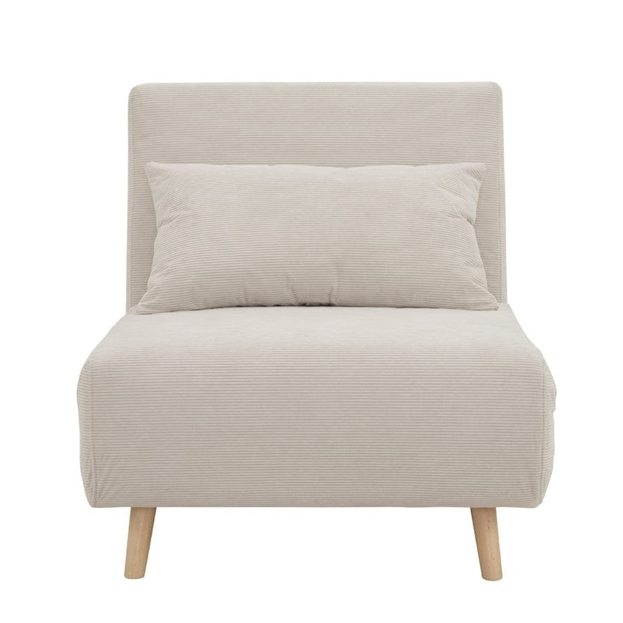 Feather & Black Seattle Single Click Clack Sofa Bed - Corduroy - Pebble