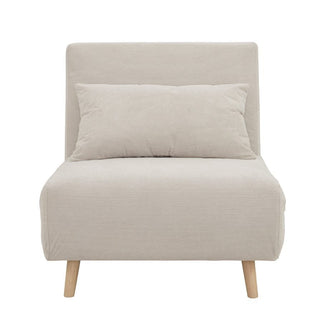 Feather & Black Seattle Single Click Clack Sofa Bed - Corduroy - Pebble