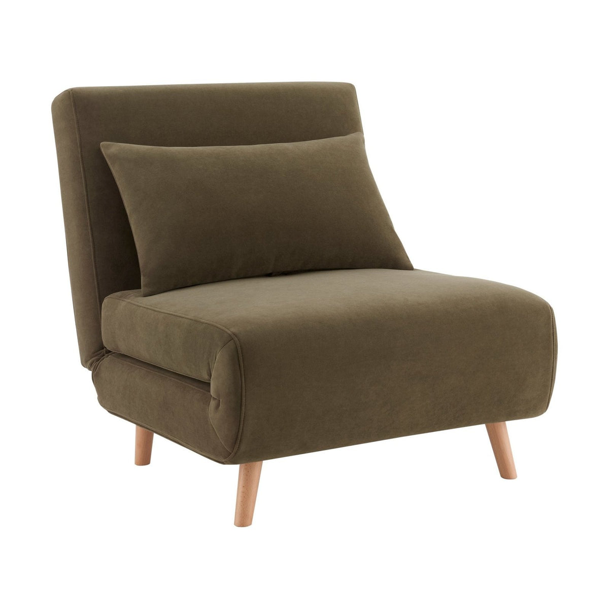 Feather & Black Seattle Single Click Clack Sofa Bed - Olive Green