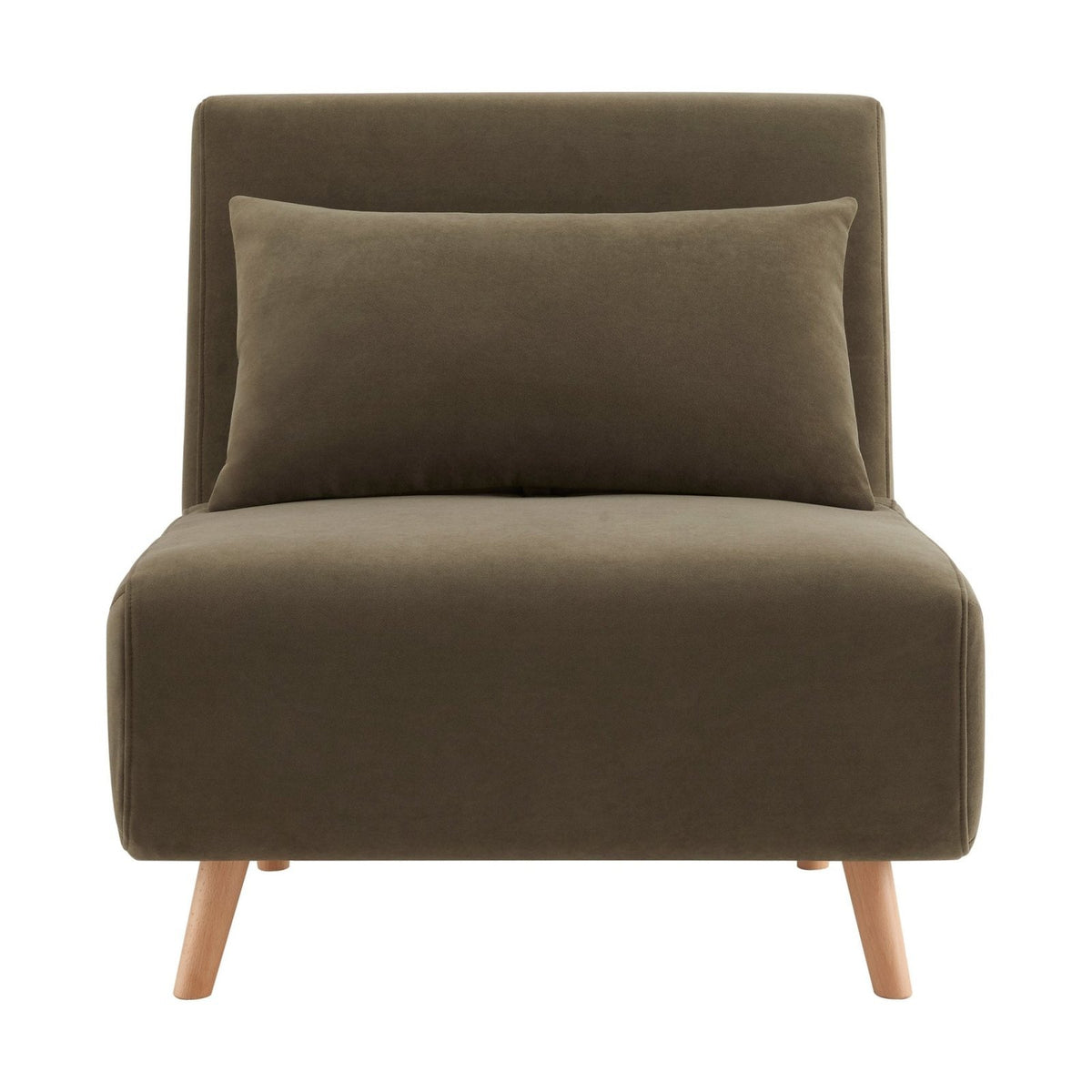 Feather & Black Seattle Single Click Clack Sofa Bed - Olive Green