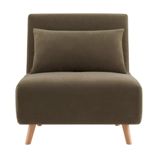 Feather & Black Seattle Single Click Clack Sofa Bed - Olive Green