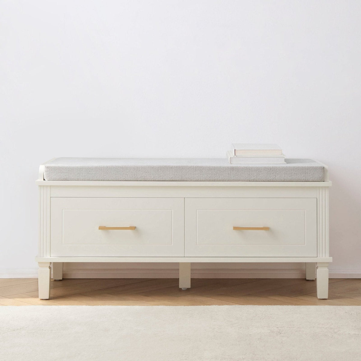 Feather & Black Sienna Storage Cupboard with Seat - Natural