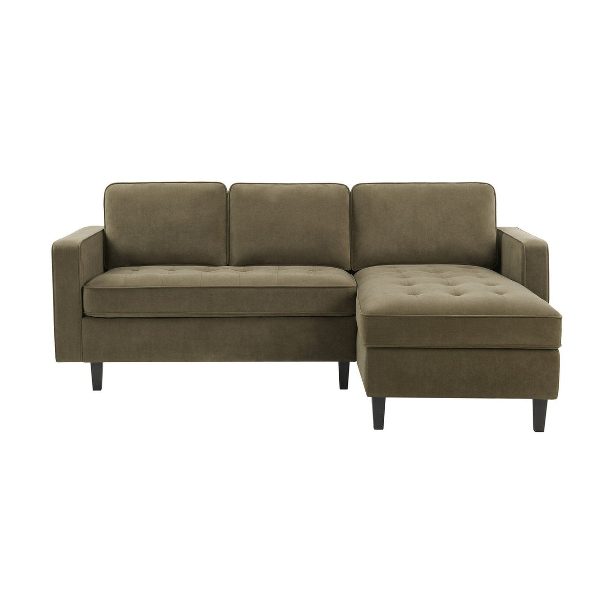 Feather & Black Sloane Right Hand Storage Chaise Sofa - Olive