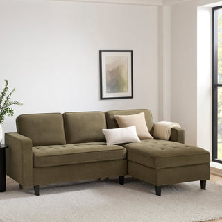 Feather & Black Sloane Right Hand Storage Chaise Sofa - Olive