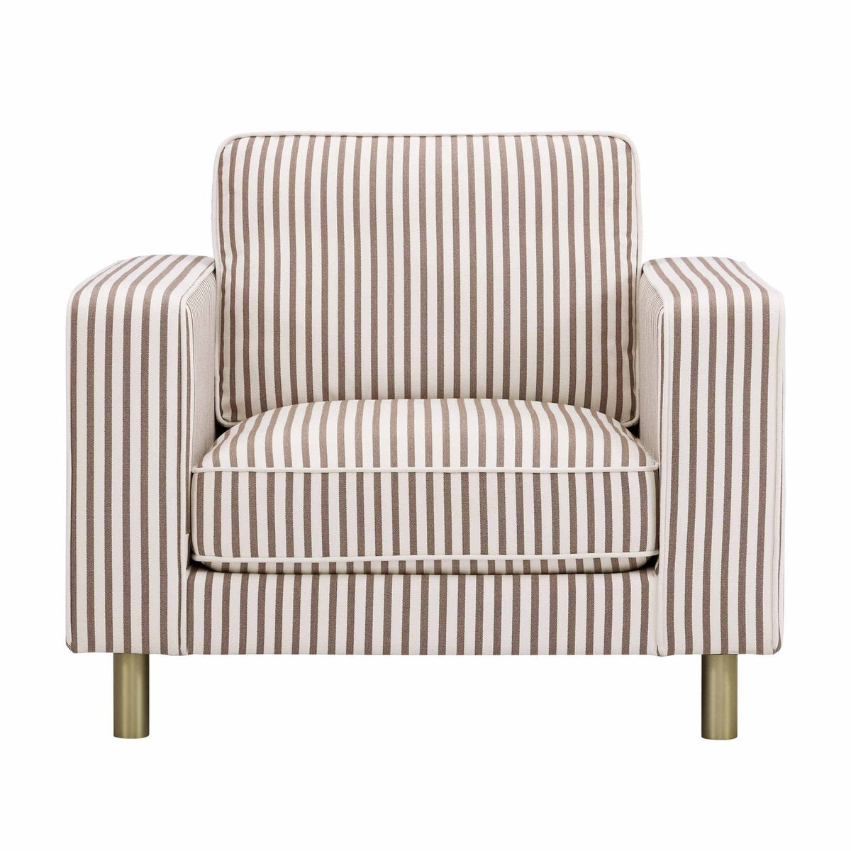 Feather & Black Soho Armchair -  Chocolate Stripe