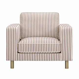 Feather & Black Soho Armchair -  Chocolate Stripe