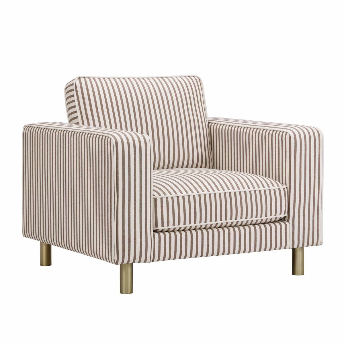Feather & Black Soho Armchair -  Chocolate Stripe