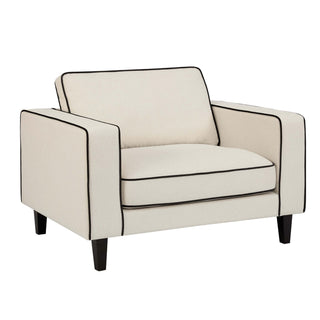 Feather & Black Soho Loveseat - Cream Linen/Black