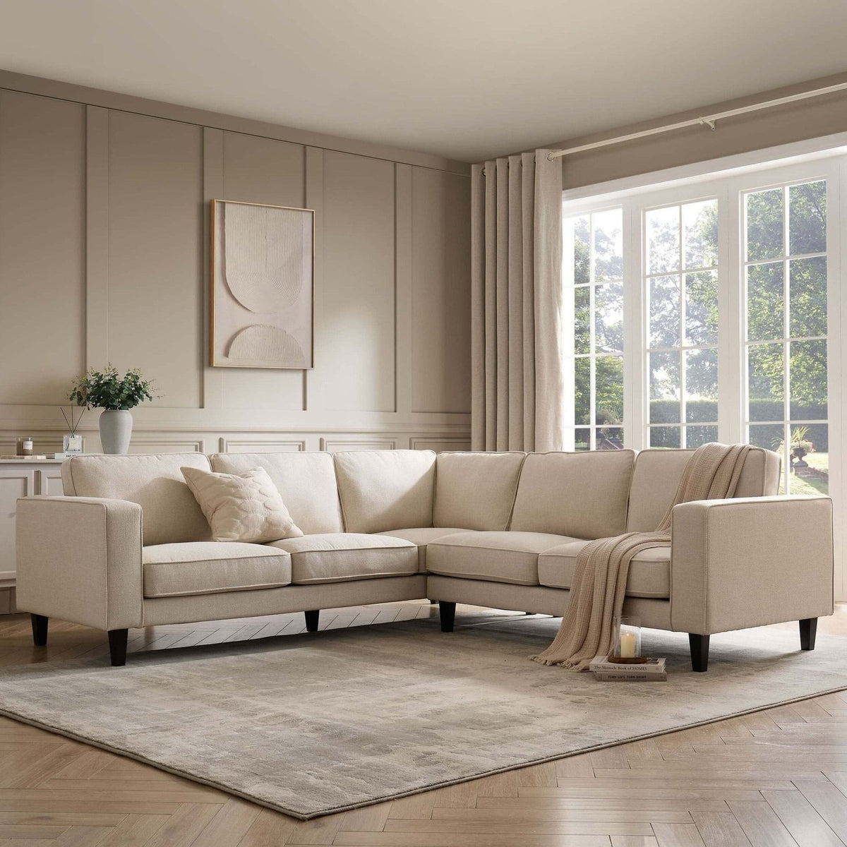 Feather & Black Soho Right Hand Corner Sofa - Beige