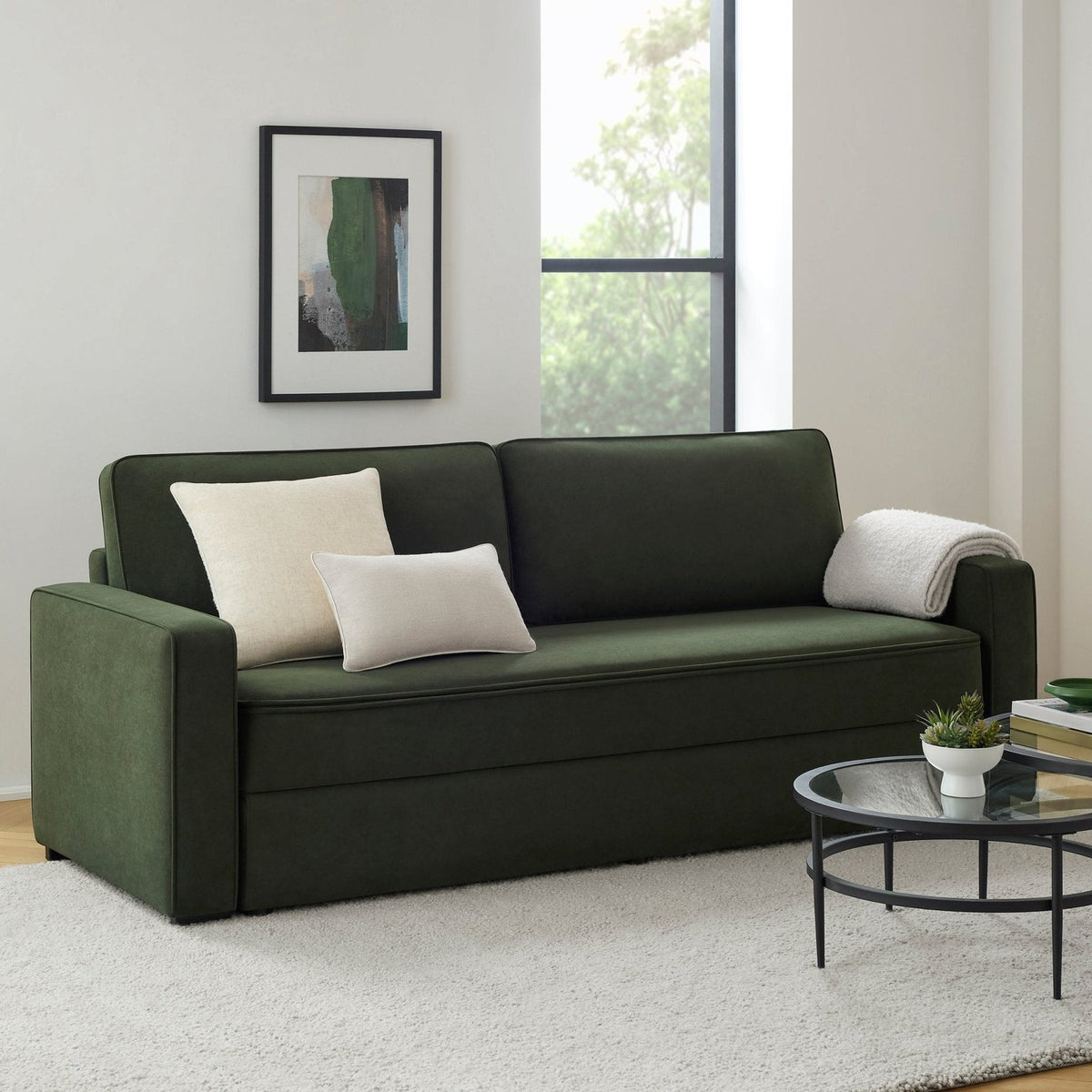 Feather & Black Soho Sofa Bed - Dark Olive