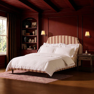 Feather & Black Surrey Bed Frame - Raspberry Stripe