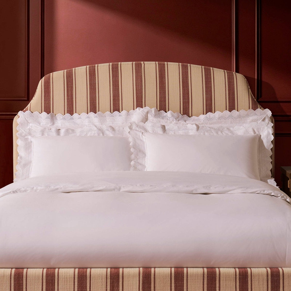 Feather & Black Surrey Bed Frame - Raspberry Stripe