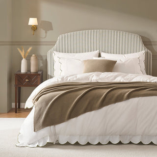 Feather & Black Surrey Bed Frame - Sage Stripe