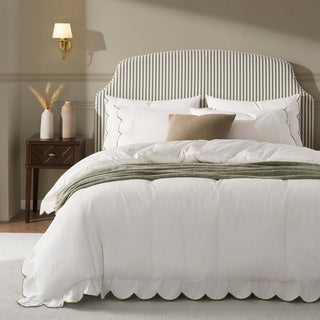 Feather & Black Surrey Bed Frame - Sage Stripe