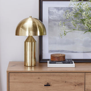 Feather & Black Titan Gold Domed Table Lamp