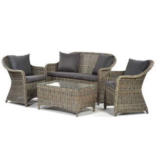 Fiji Rattan Outdoor Furniture Set-Free Dark Grey Cushions – Laura & Ashley