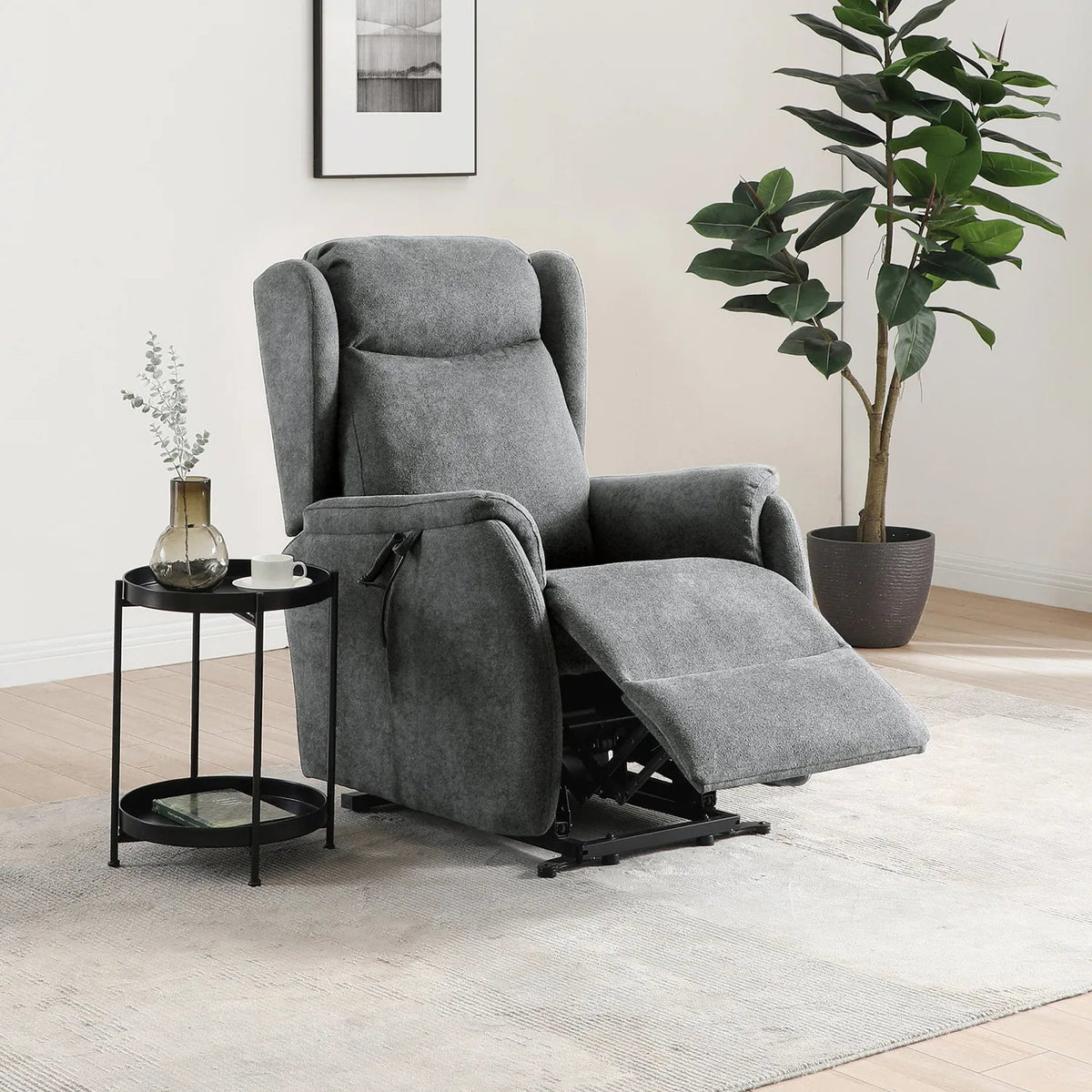 Finn Grey Fabric Dual Laura & Ashley Motor Rise Recline Chair