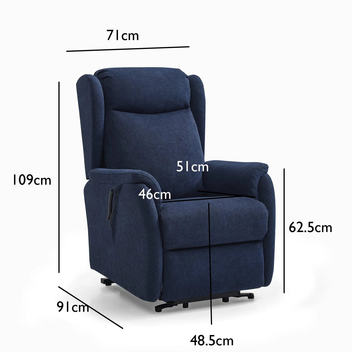 Finn Grey Fabric Dual Laura & Ashley Motor Rise Recline Chair