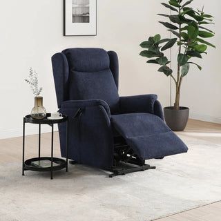 Finn Navy Fabric Dual Laura Ashley Motor Rise Recline Chair