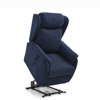 Finn Navy Fabric Dual Laura Ashley Motor Rise Recline Chair