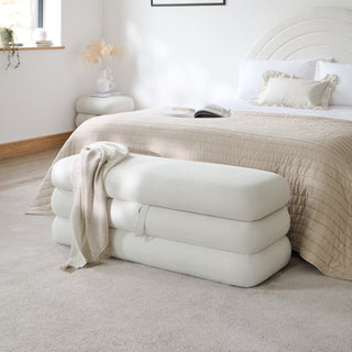 Fleur Large Ottoman Laura Ashley Footstool - Ivory